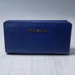 Sandol Florida Gators Royal Blue Pebbled Vegan Leather Continental Wallet NEW